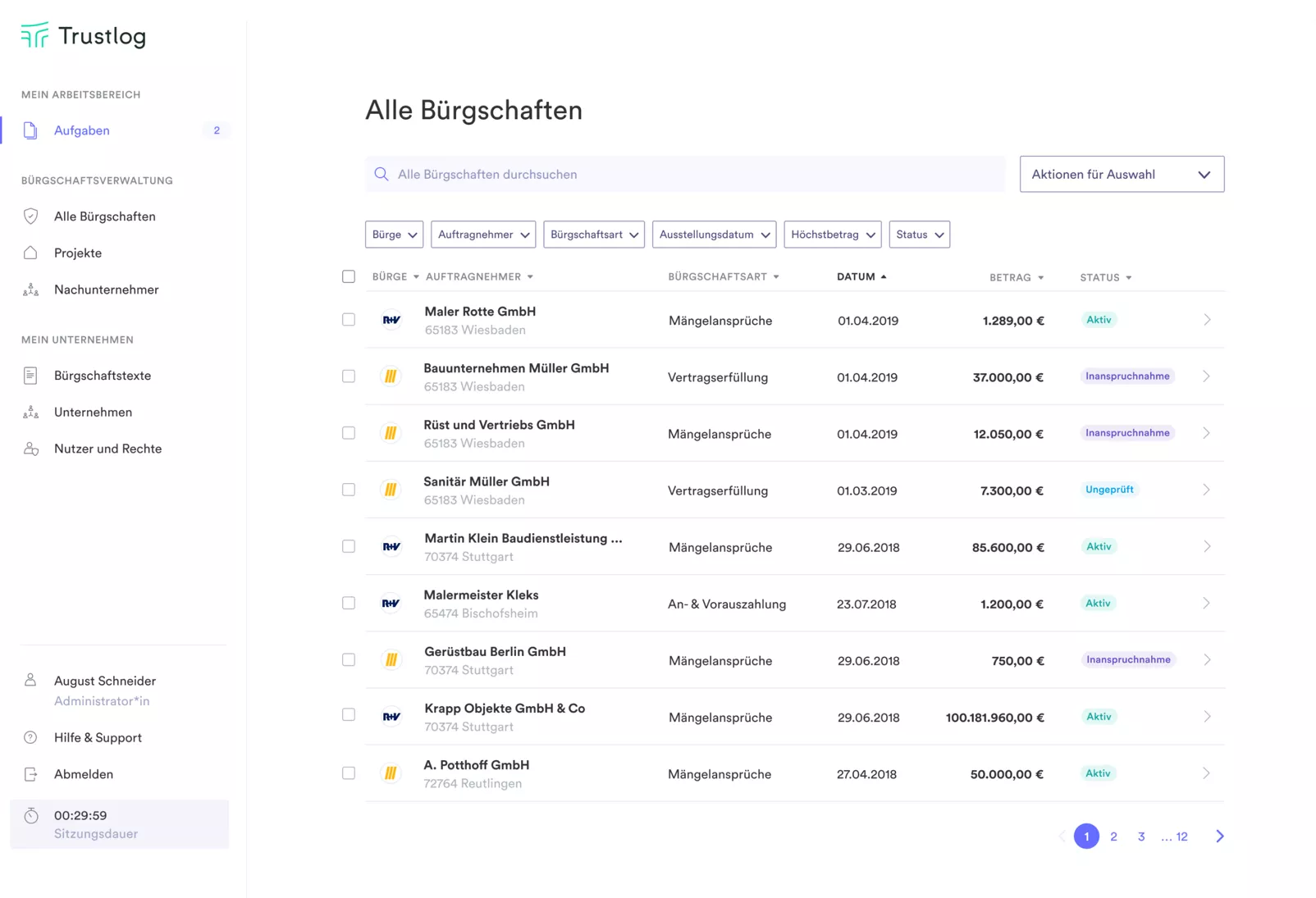 Logo der Firma Trustlog GmbH