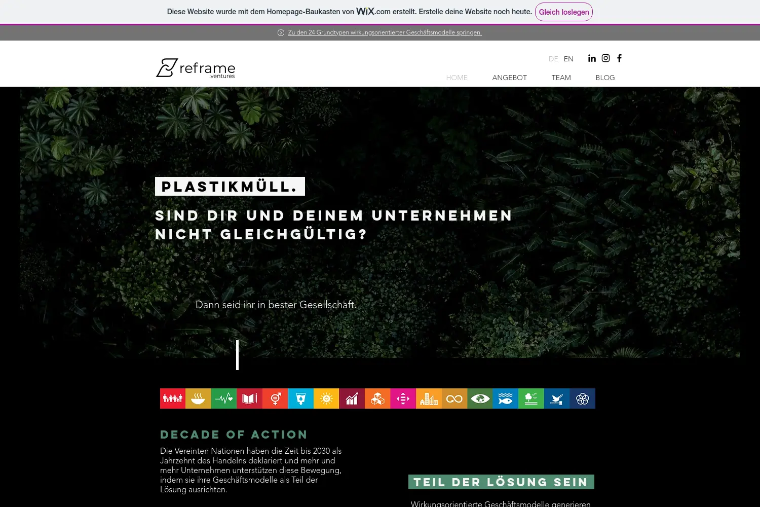 Website der Firma Reframe.ventures N/A