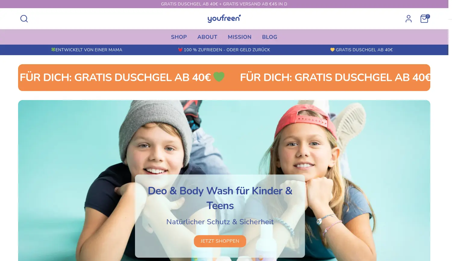 Website der Firma youfreen GmbH & Co. KG