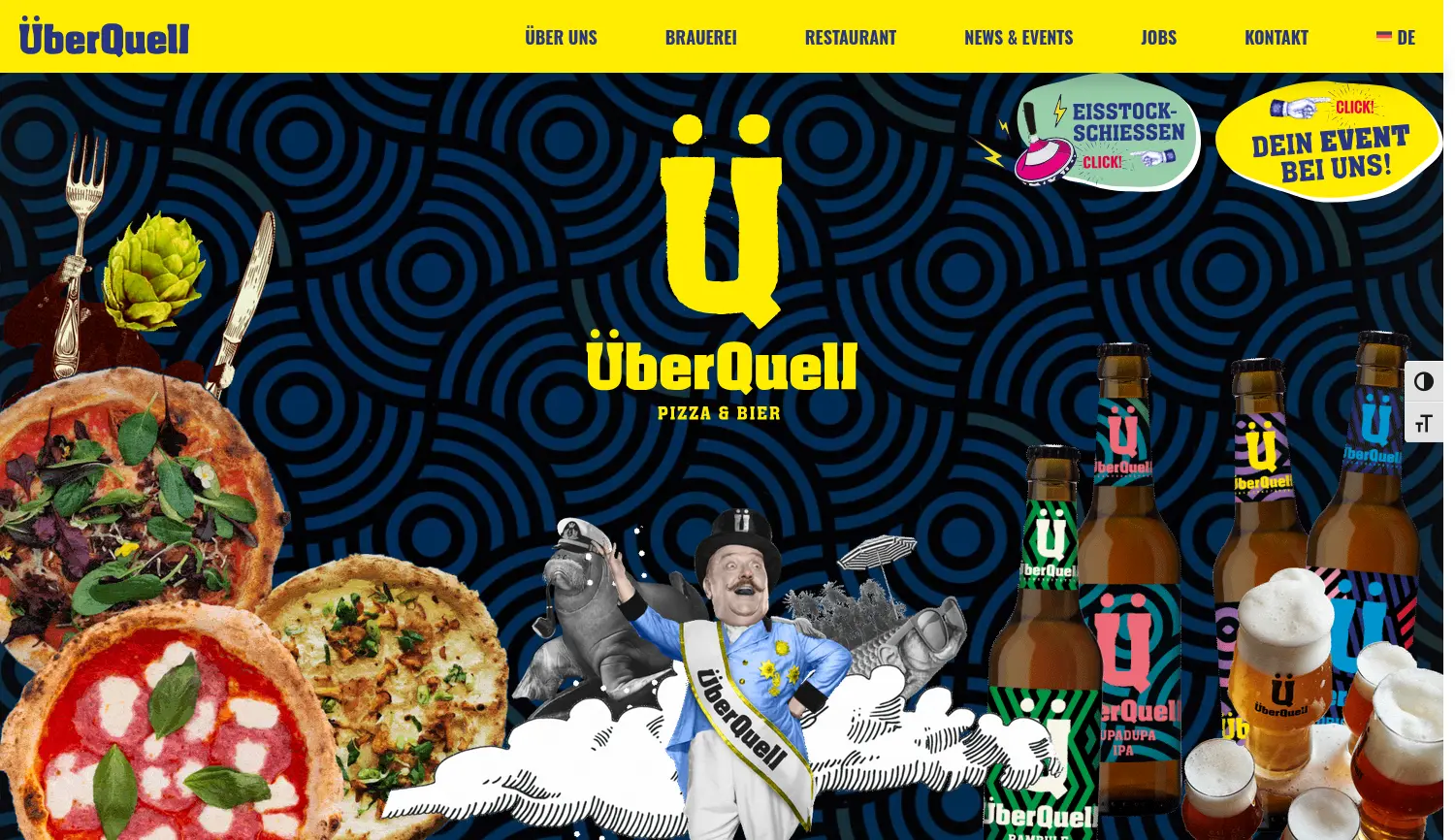 Website der Firma ÜberQuell GmbH