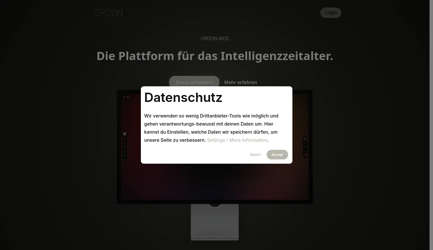 Website der Firma GROON GmbH
