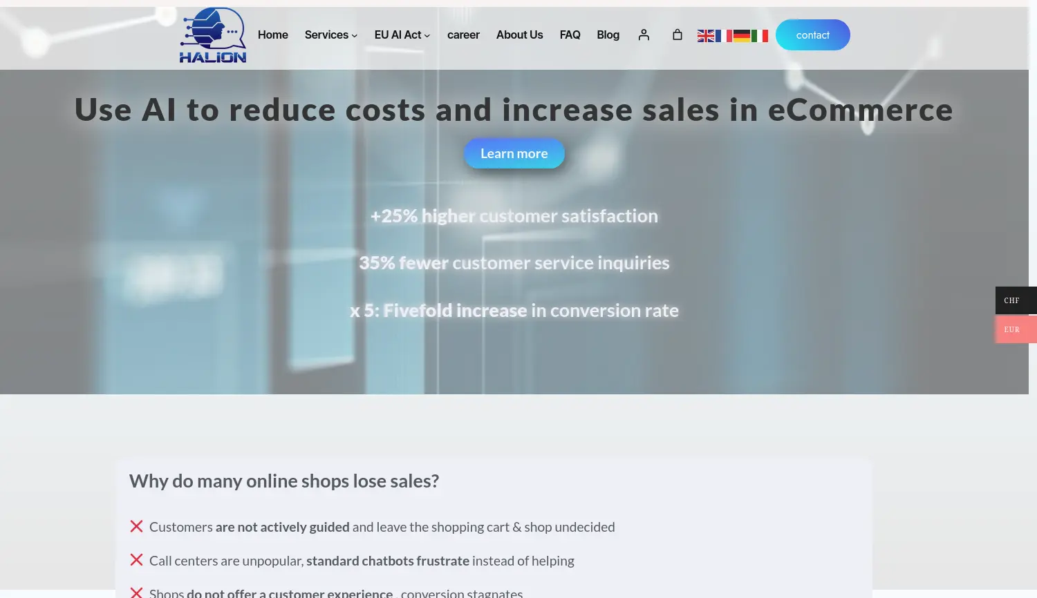 Website der Firma Halion Fusion Group GmbH