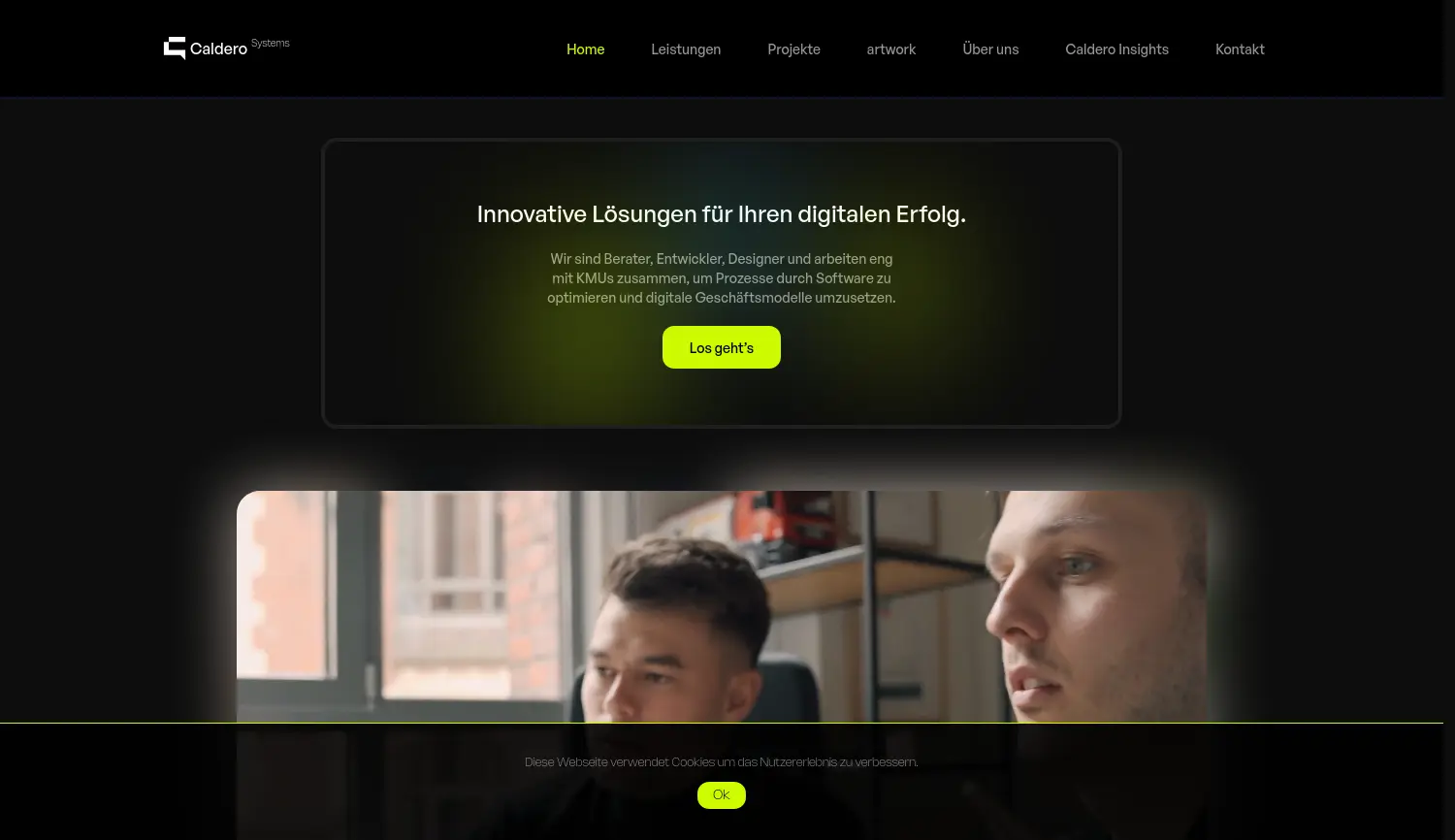 Website der Firma Caldero Systems GmbH