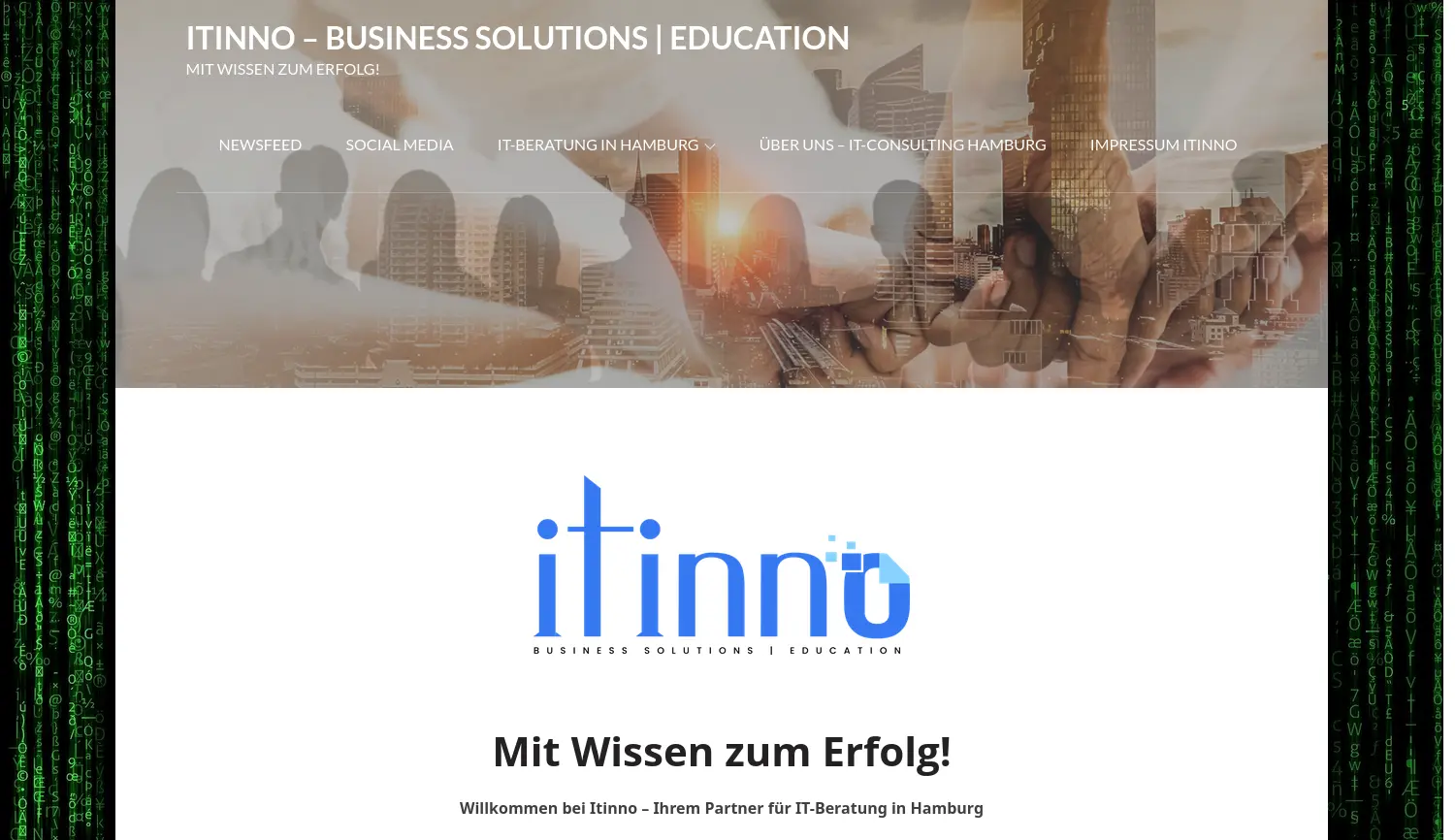 Website der Firma Itinno GmbH