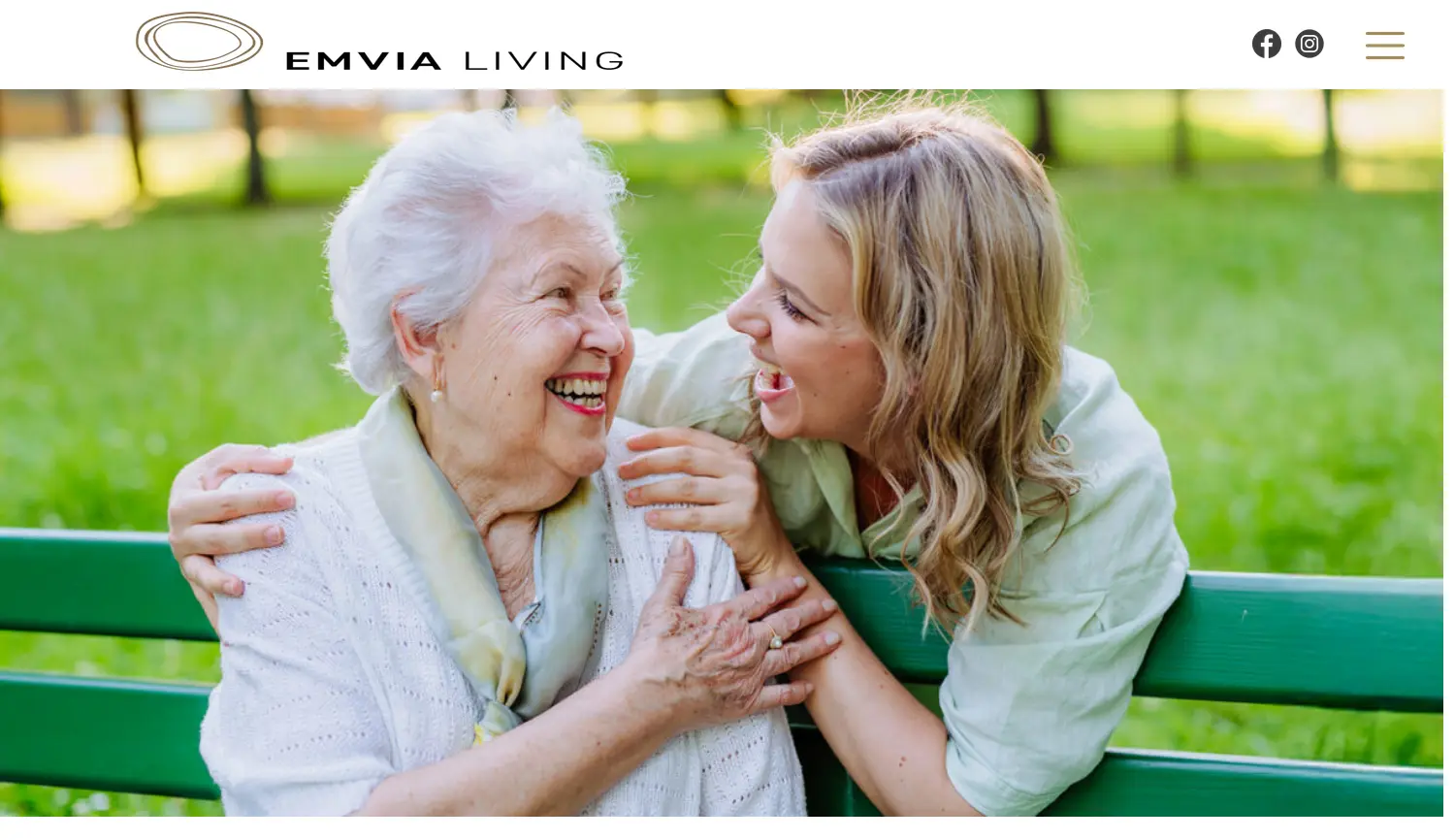Website der Firma EMVIA LIVING Gruppe