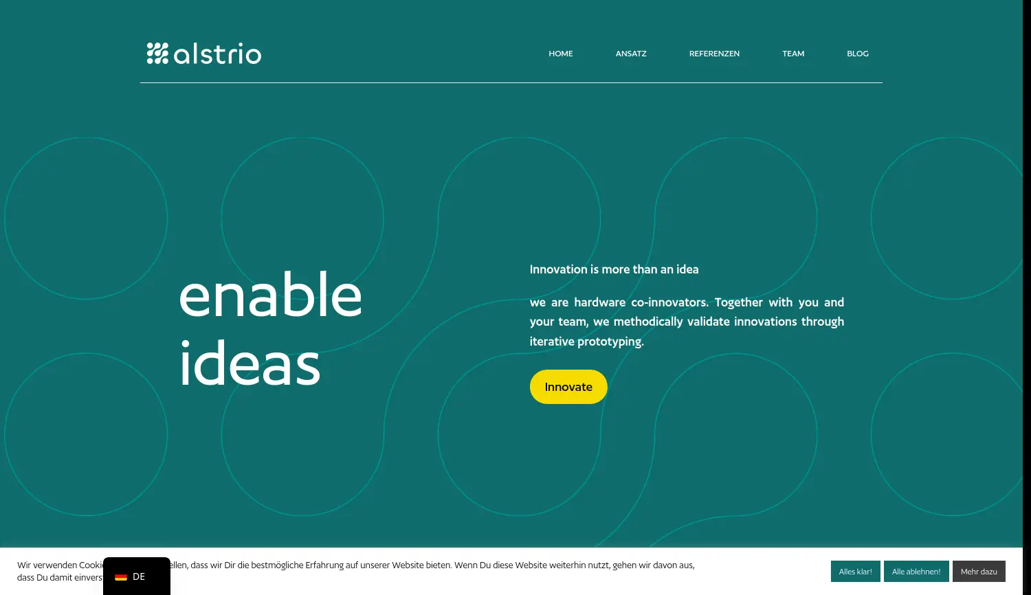 Website der Firma alstrio GmbH