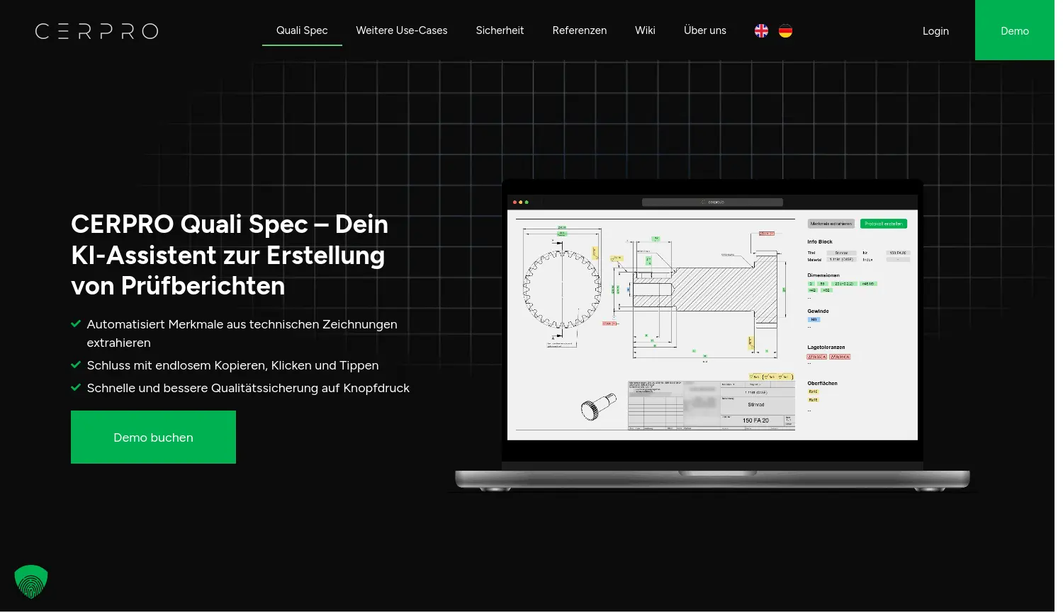 Website der Firma Cerpro GmbH
