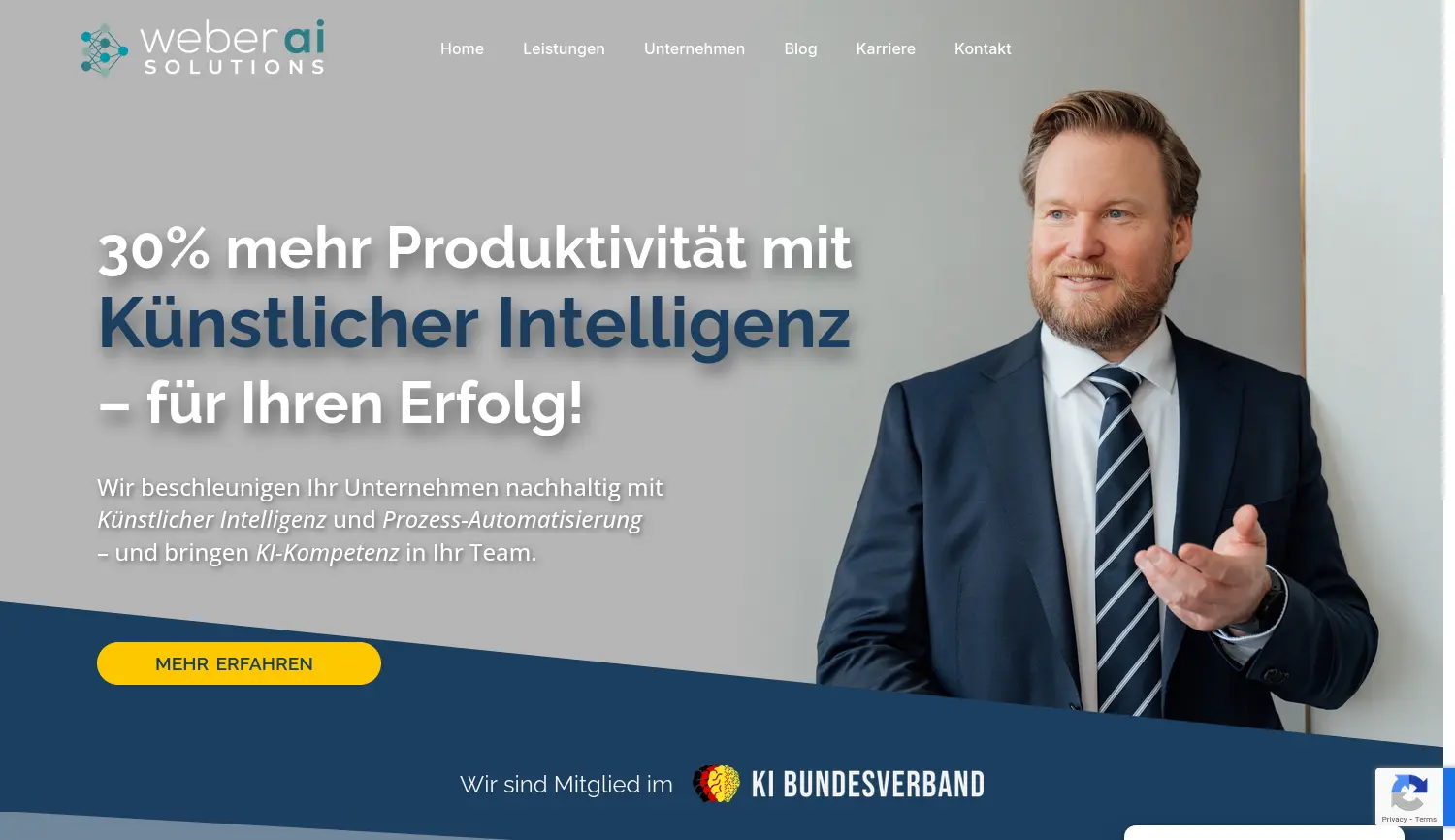 Website der Firma Weber AI Solutions Inh. Markus J. Weber