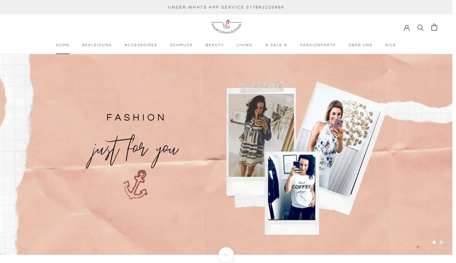 Website der Firma Frauenschnickschnack