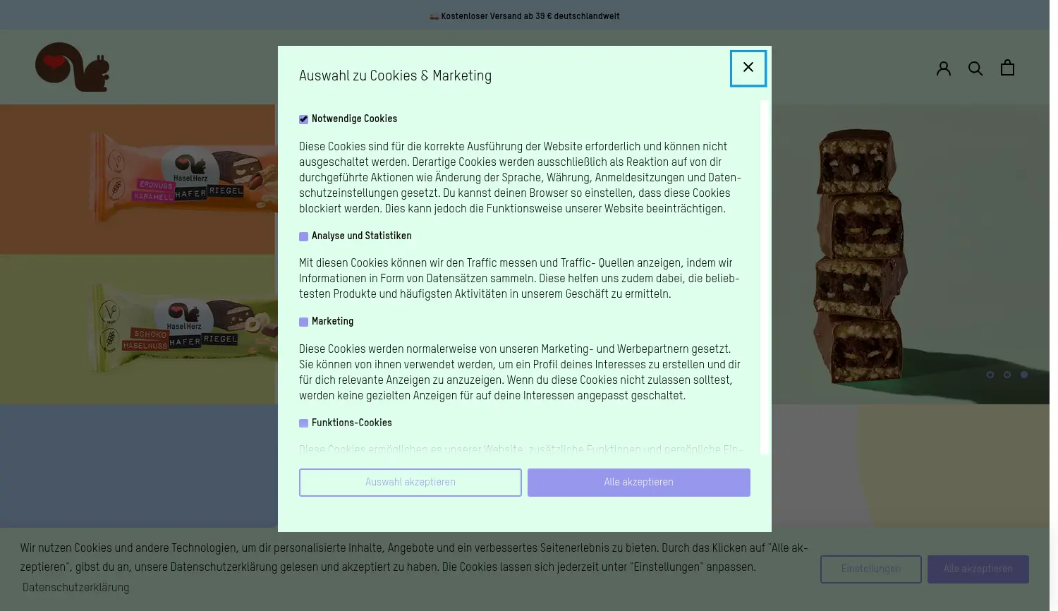 Website der Firma HaselHerz, Inh. Ebru Erkunt