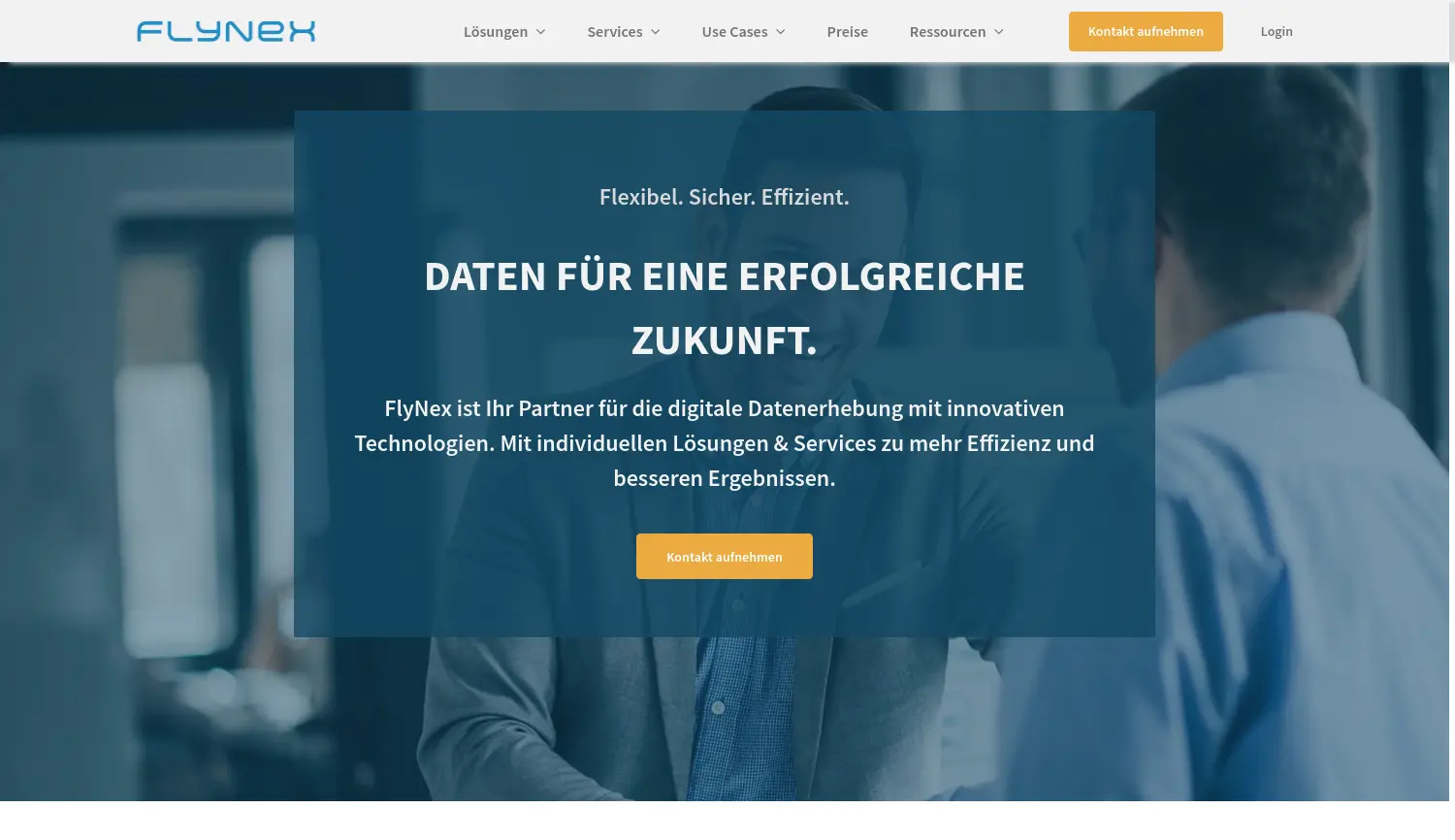 Website der Firma FlyNex GmbH