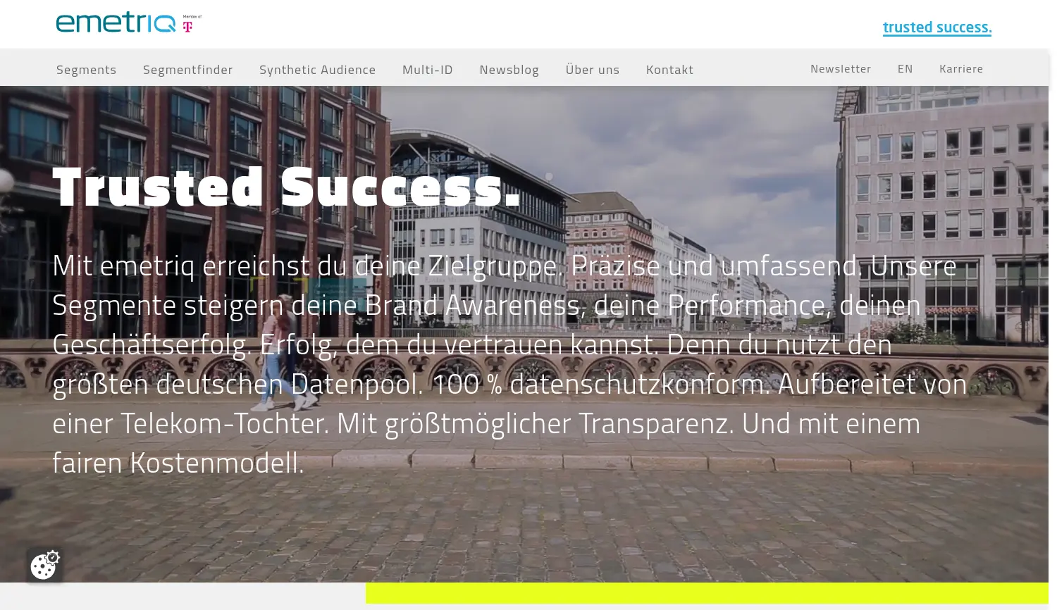 Website der Firma emetriq GmbH