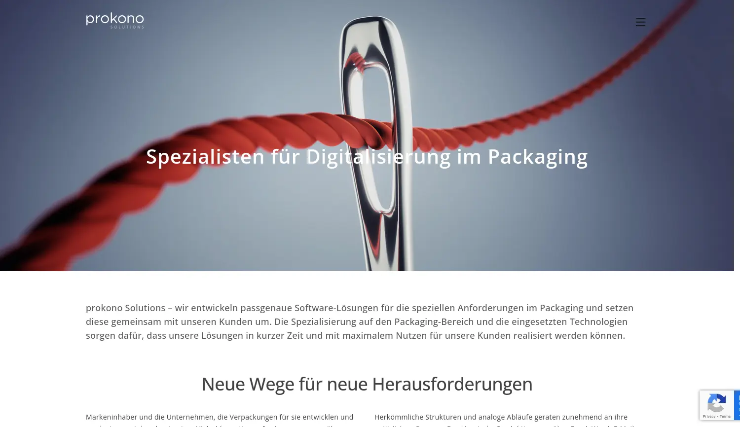 Website der Firma prokono Solutions GmbH