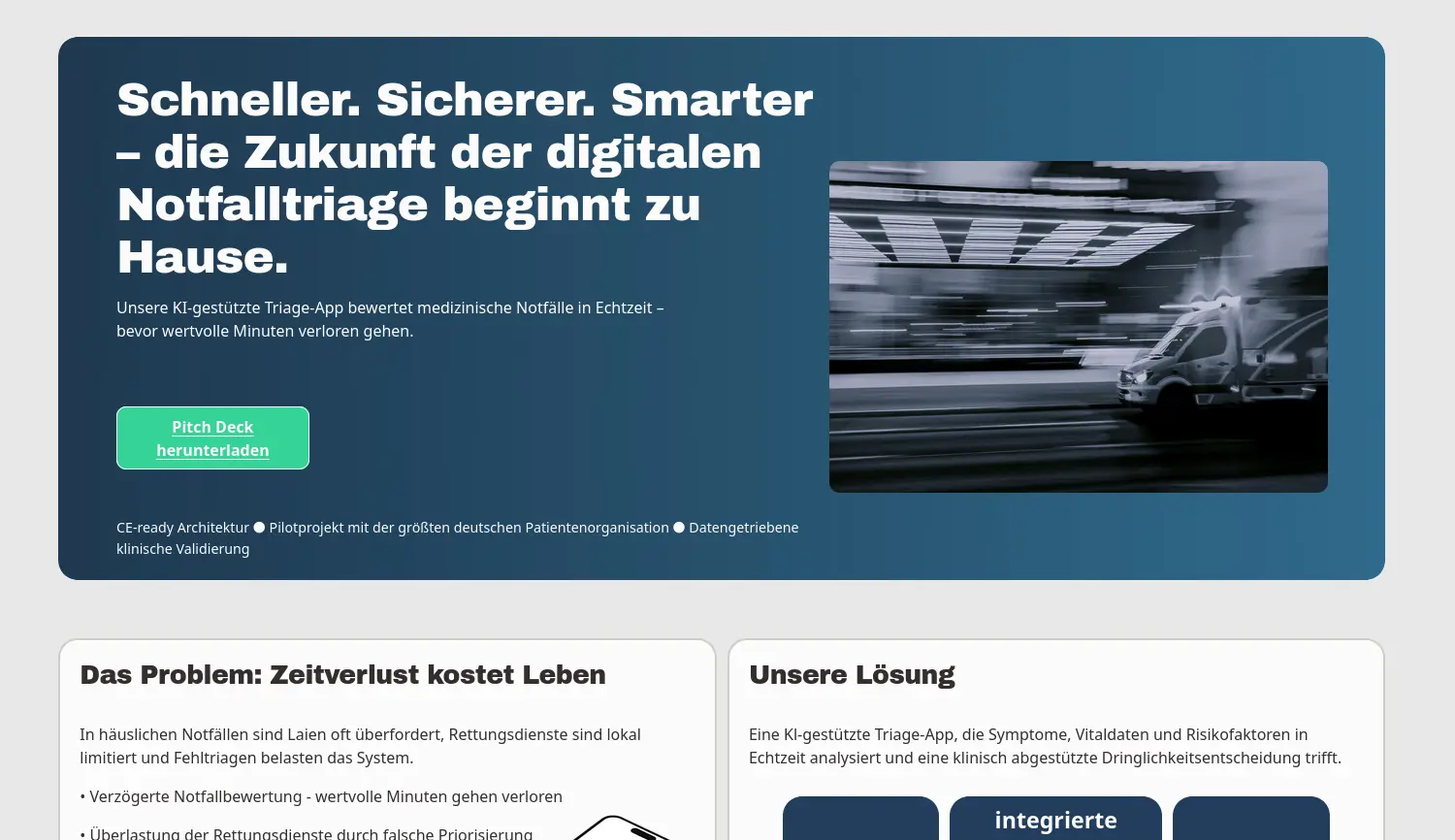 Website der Firma medtriage