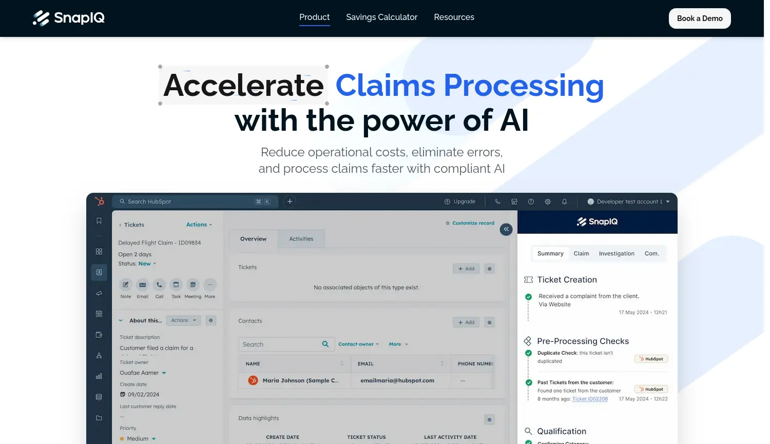 Website der Firma SnapIQ