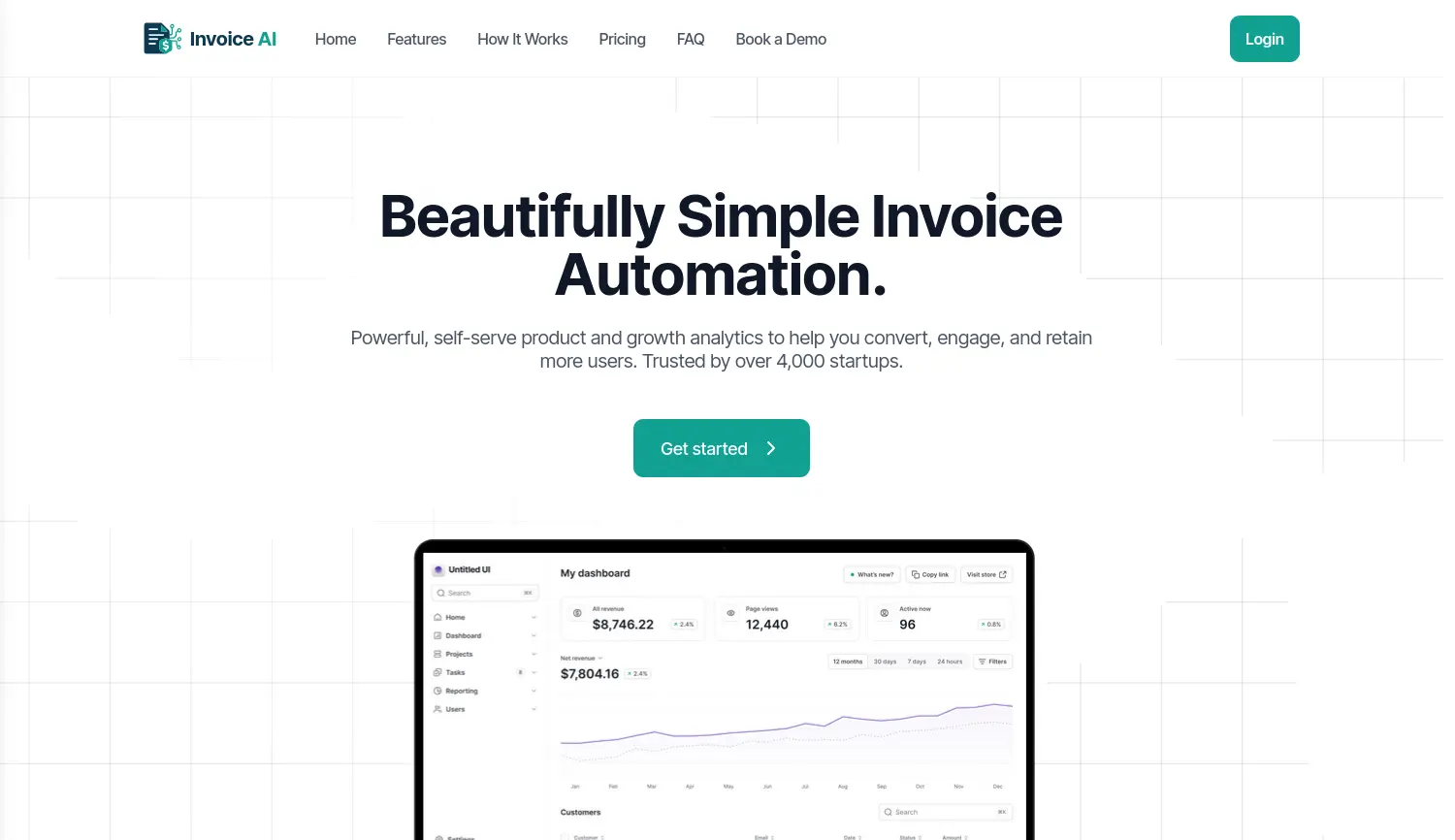 Website der Firma Invoice AI