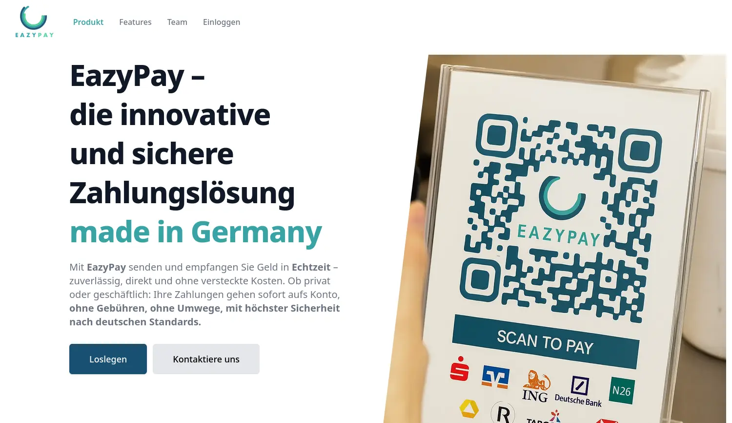 Website der Firma EazyPay