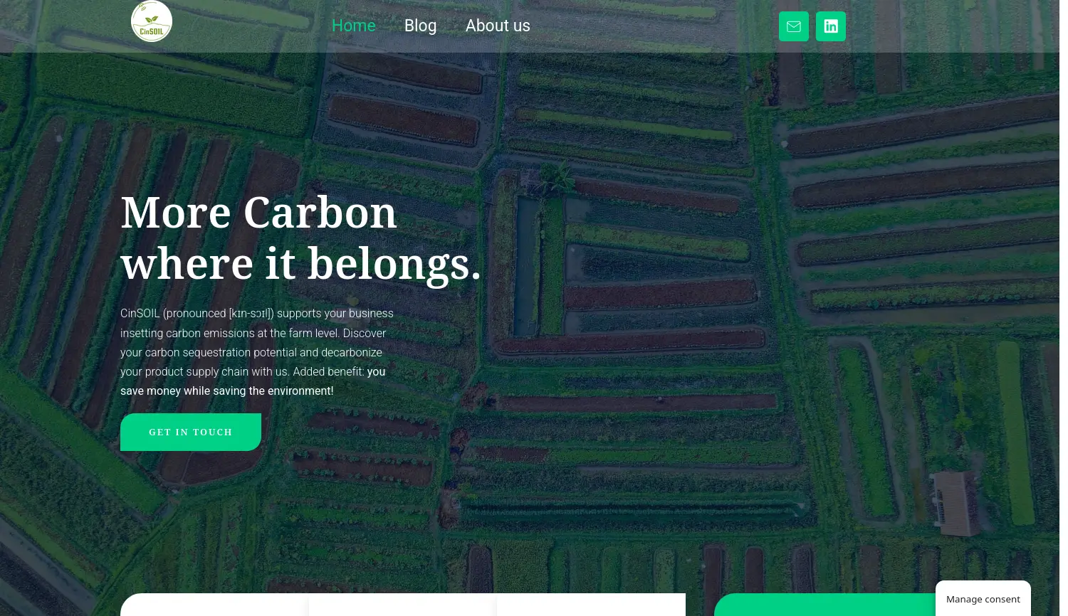 Website der Firma CinSOIL GmbH