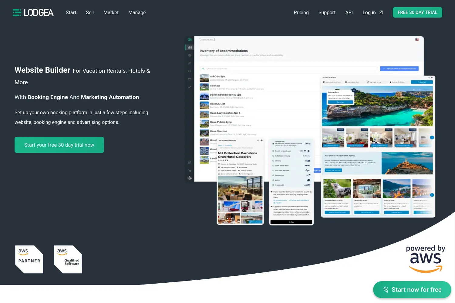Website der Firma Lodgea GmbH