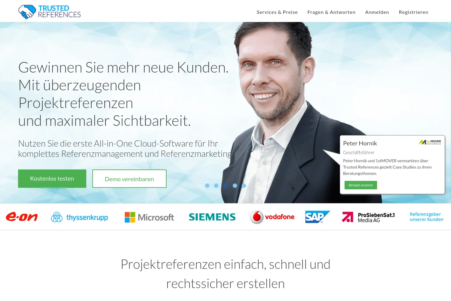 Website der Firma Trusted References Einzelunternehmen