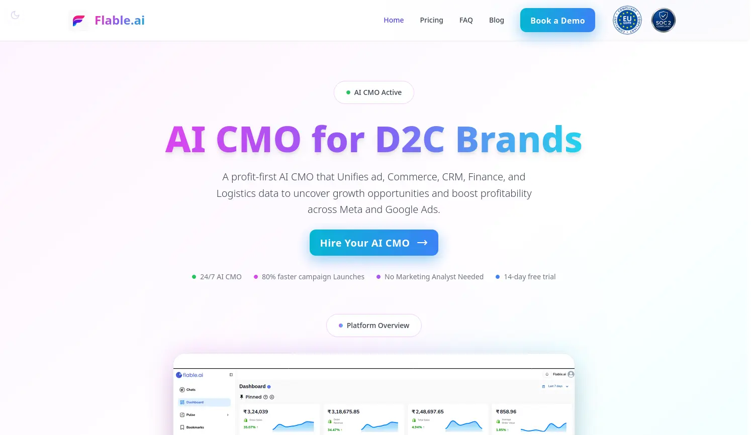 Website der Firma Flable.ai