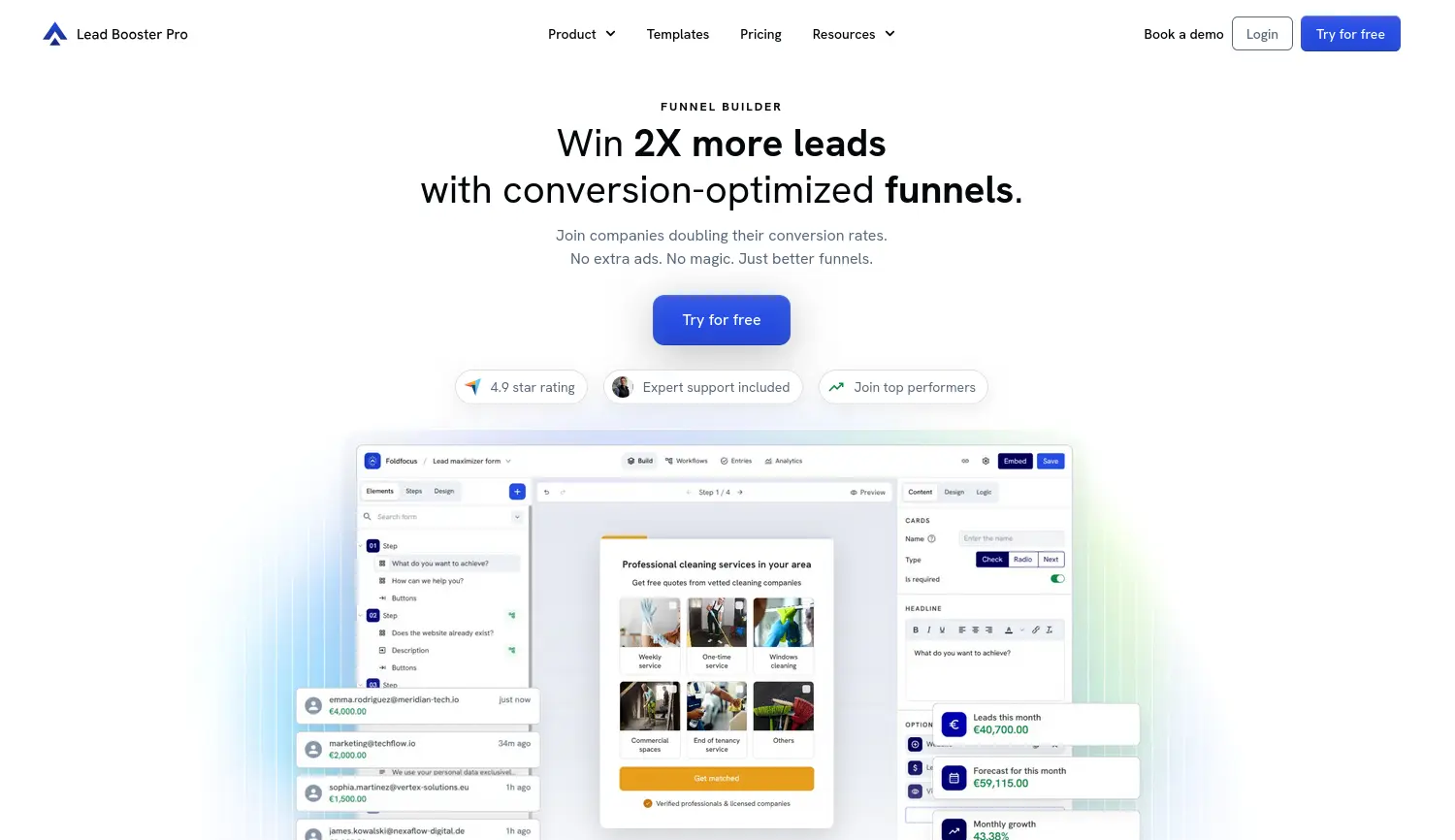 Website der Firma Lead Booster Pro