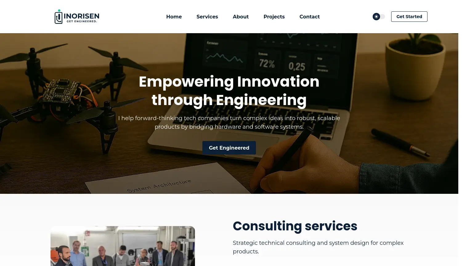 Website der Firma Inorisen