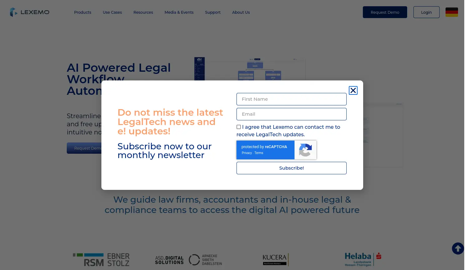 Website der Firma Lexemo GmbH
