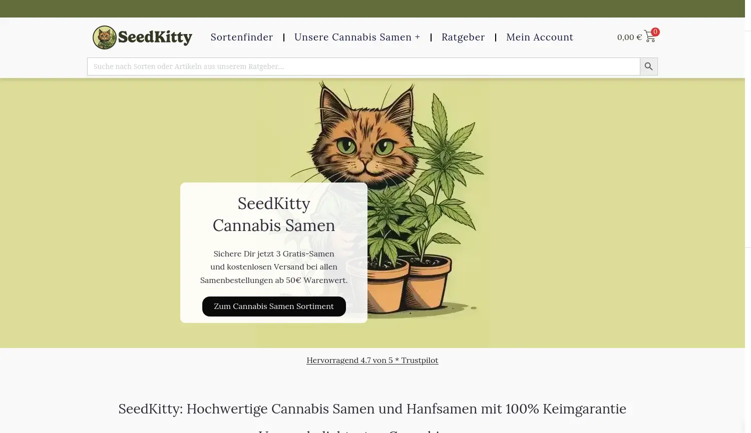 Website der Firma SeedKitty