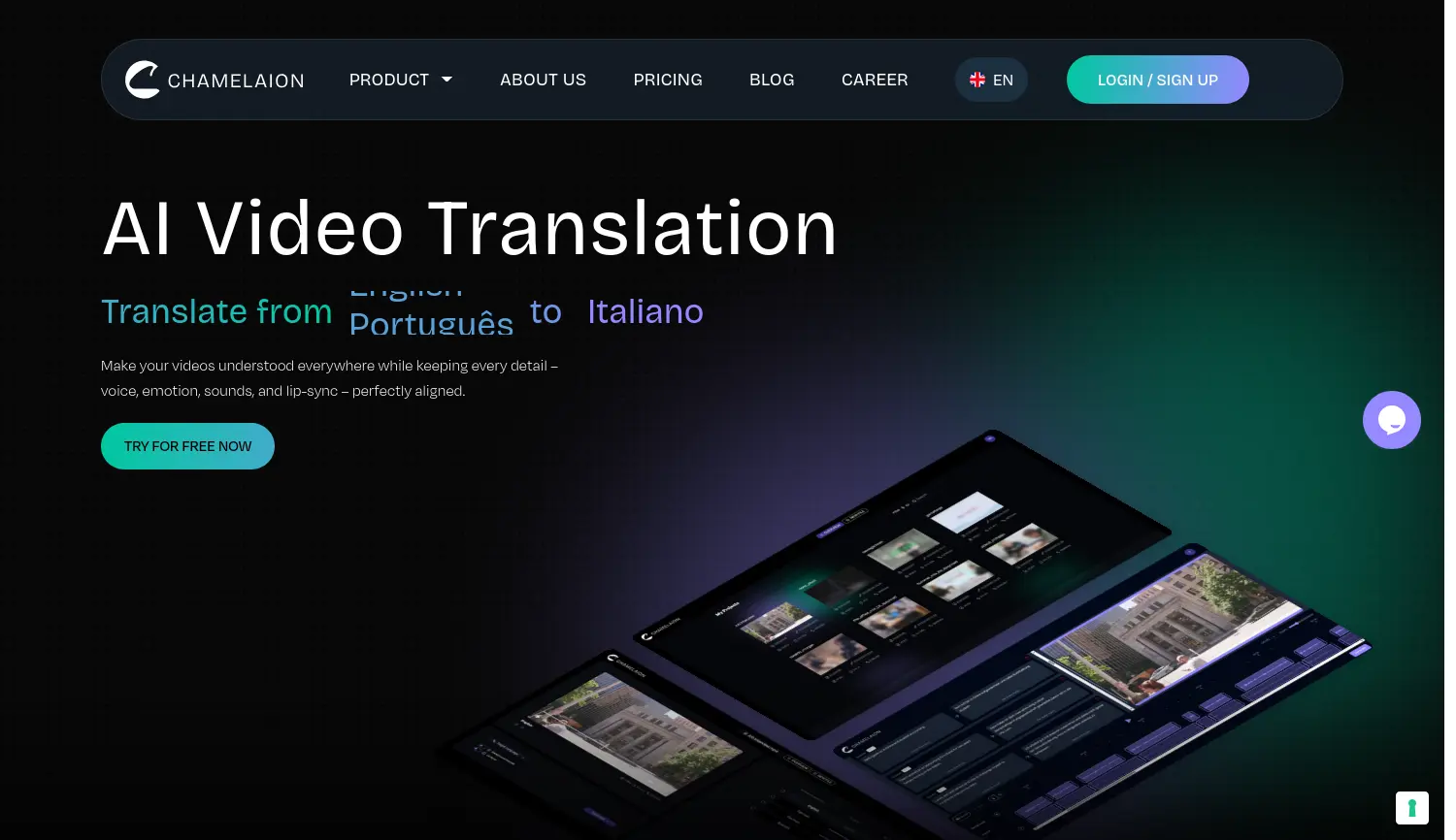 Website der Firma CHAMELAION GmbH