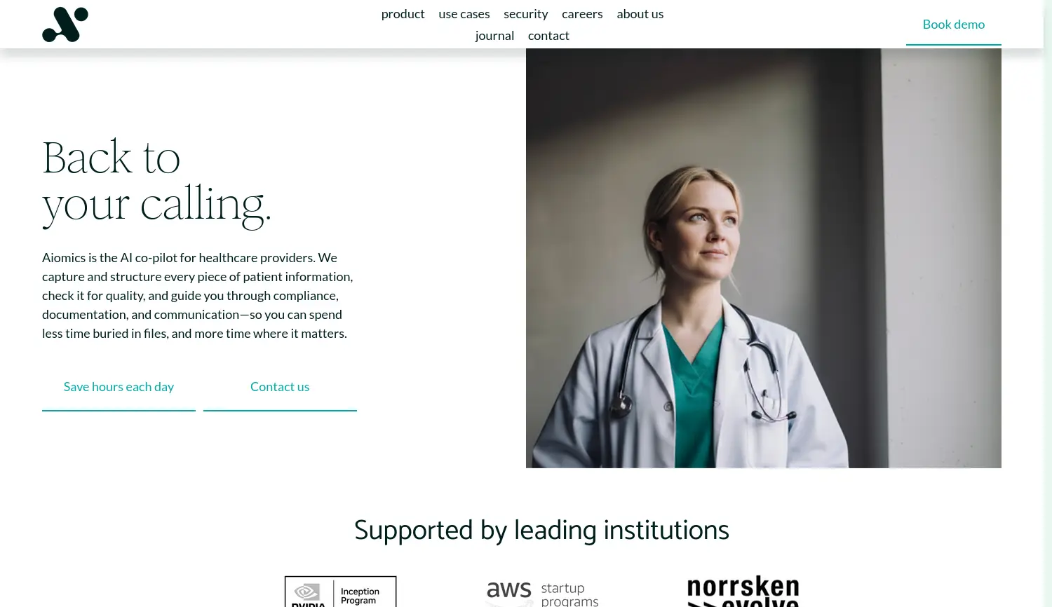 Website der Firma Aiomics GmbH