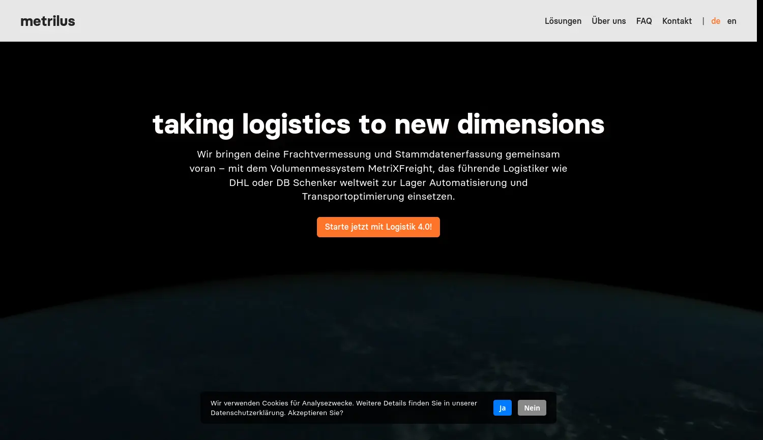 Website der Firma Metrilus GmbH