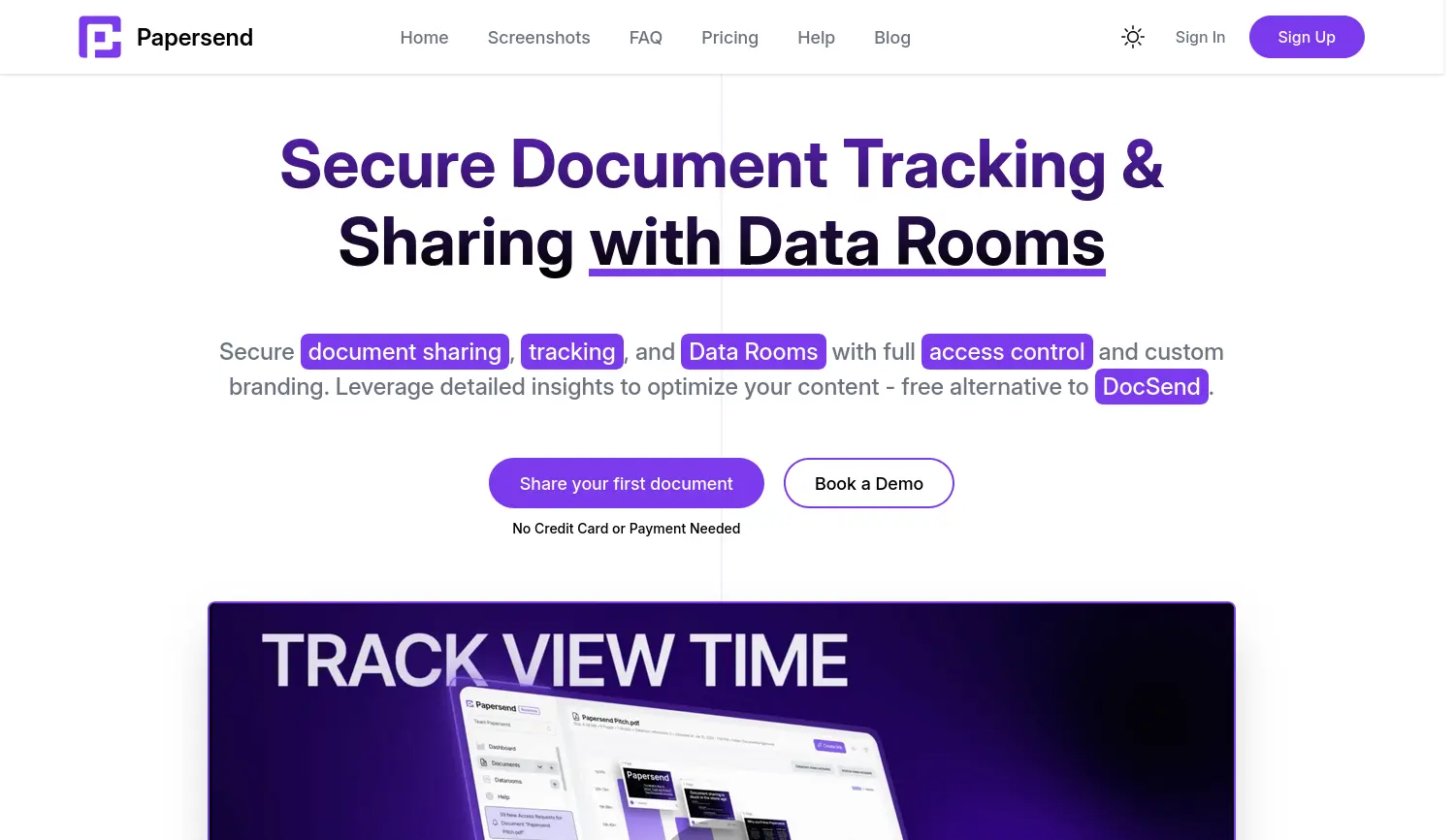 Website der Firma Papersend