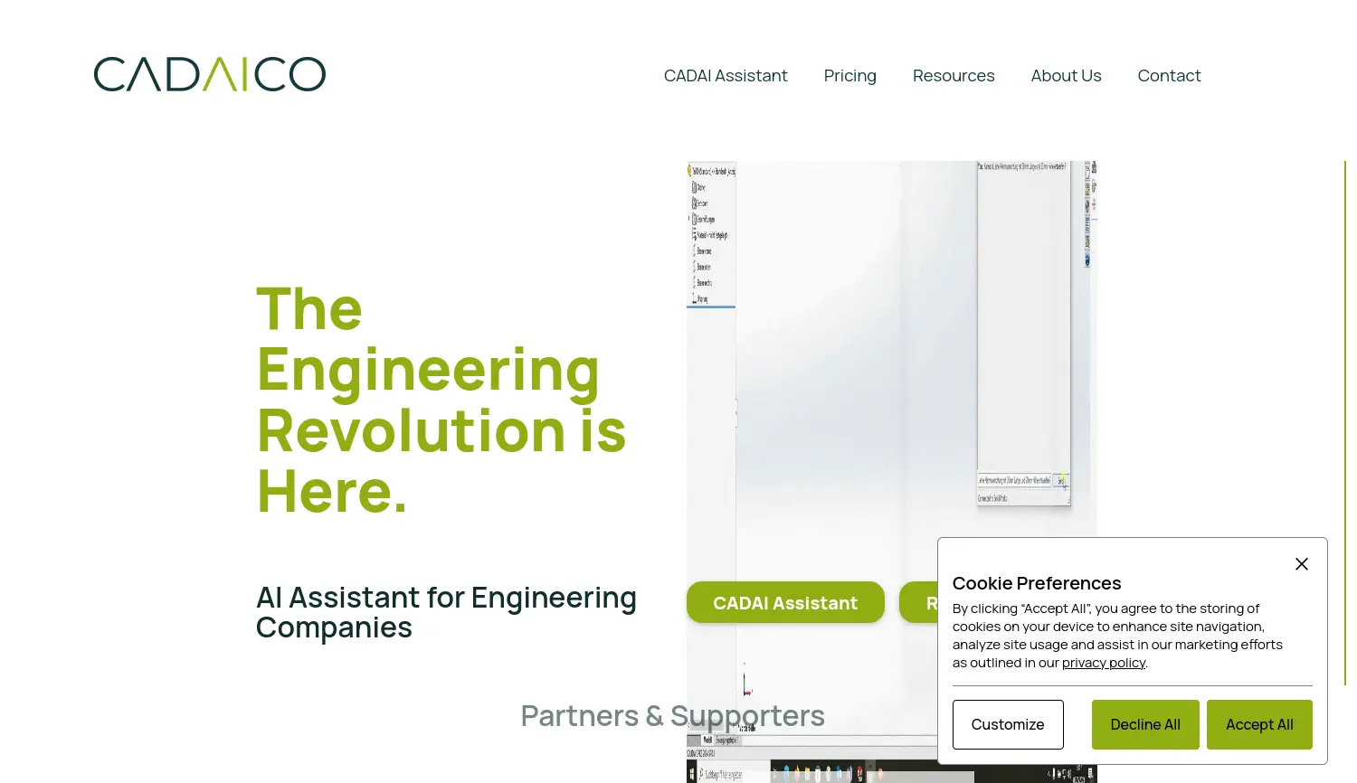 Website der Firma CADAICO GmbH