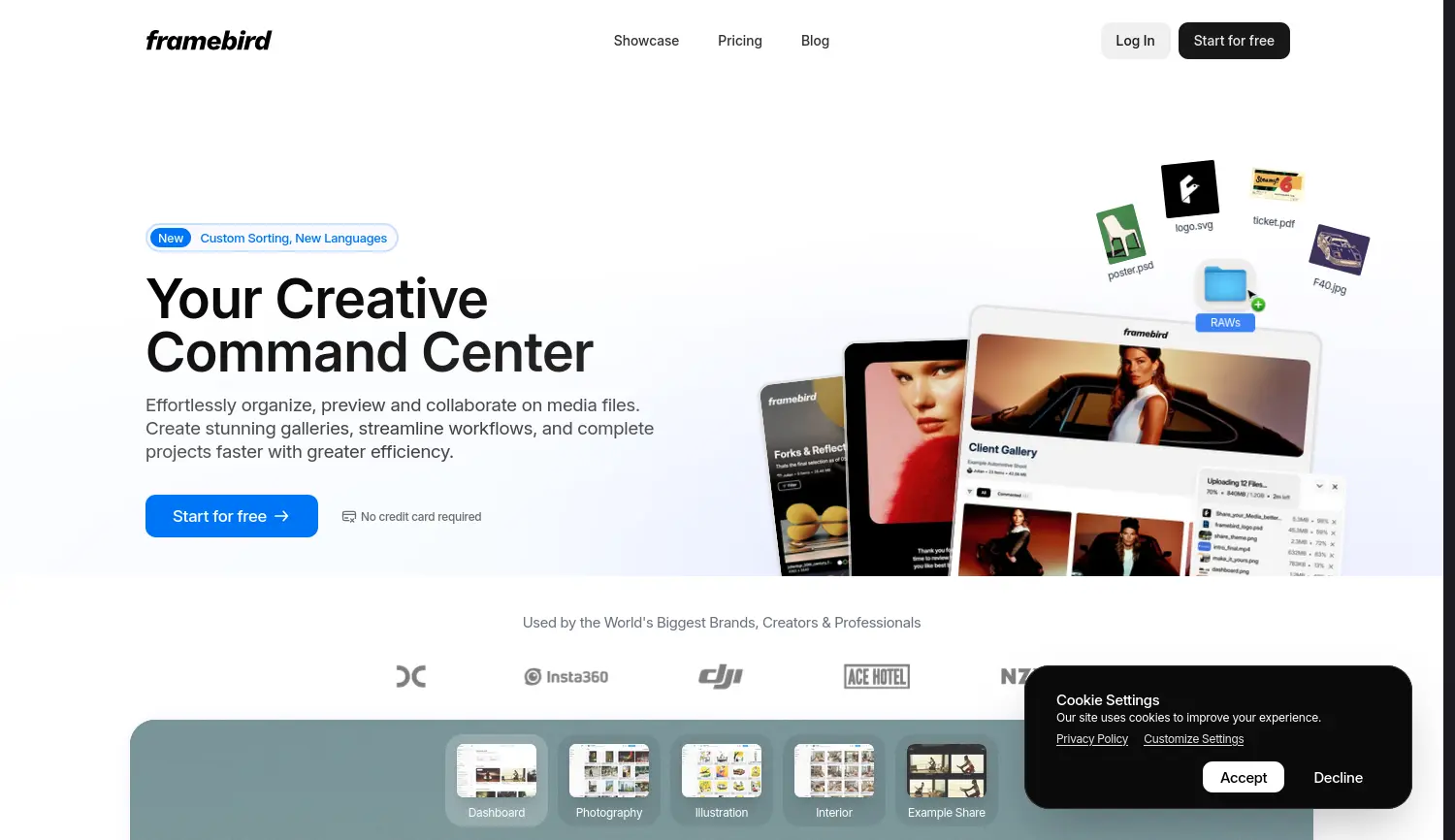 Website der Firma Framebird