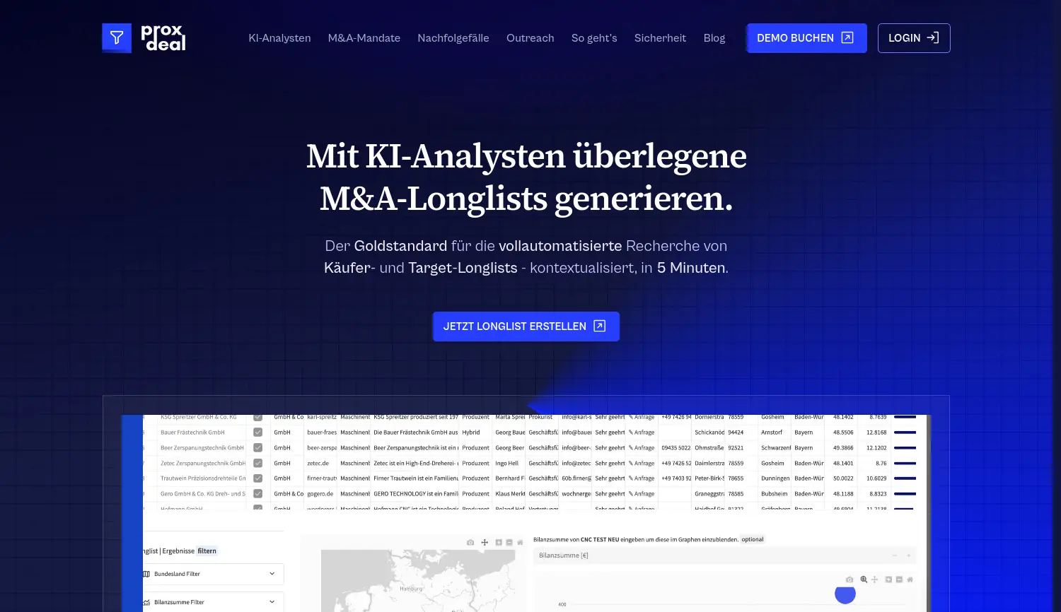 Website der Firma ProxDeal GmbH