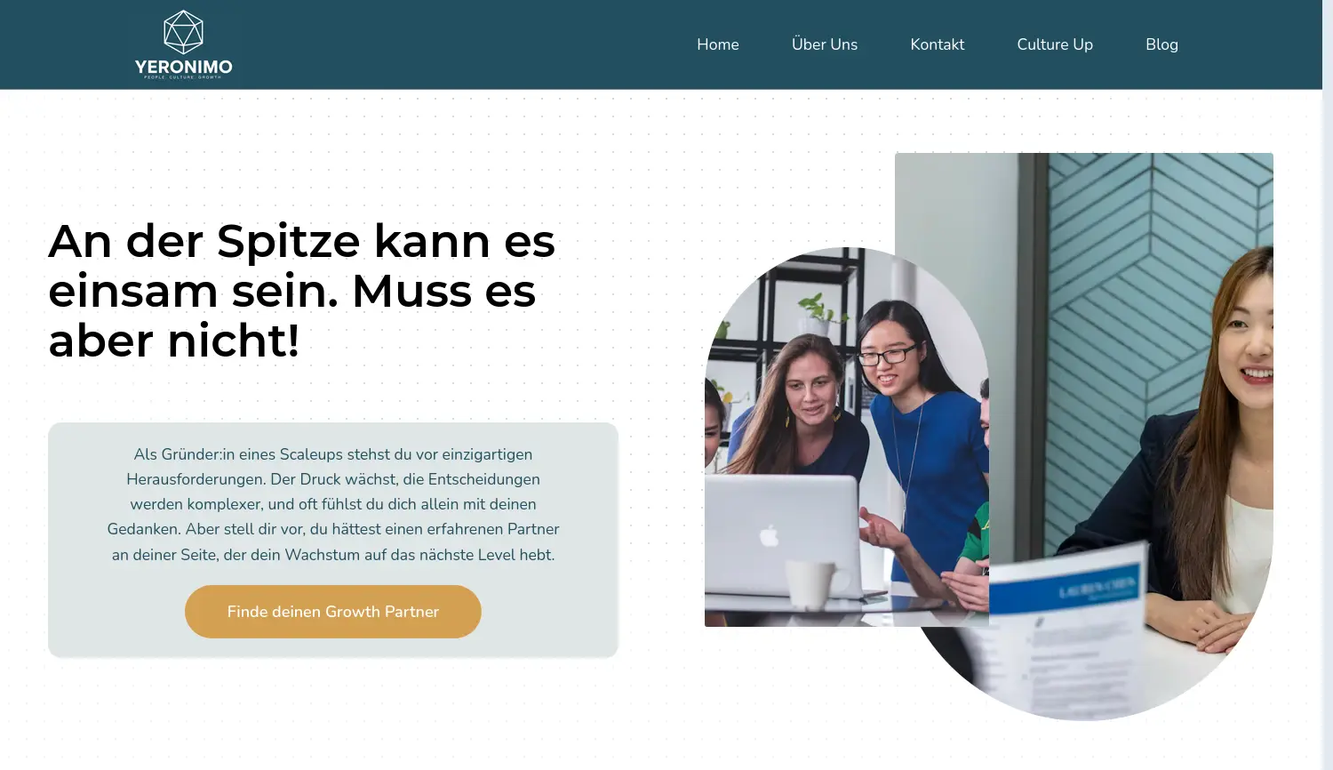 Website der Firma Yeronimo GmbH