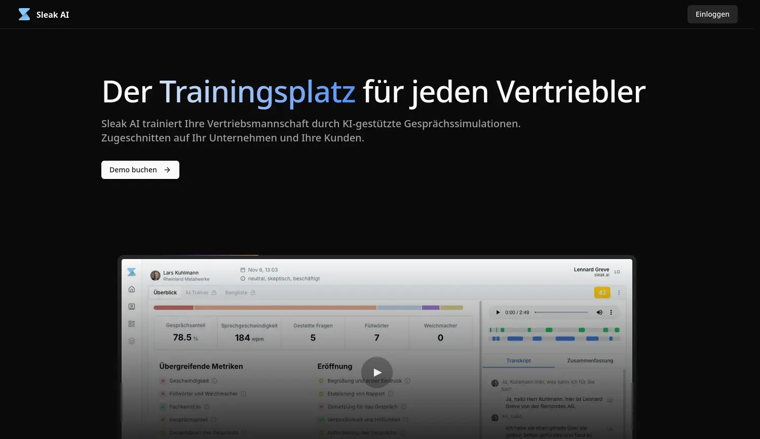 Website der Firma Sleak Technologies UG (haftungsbeschränkt)