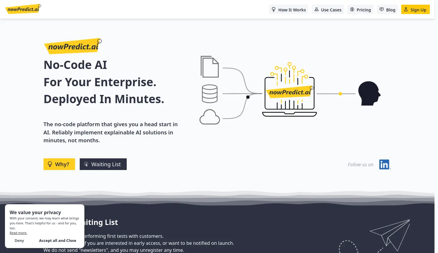 Website der Firma nowPredict.ai