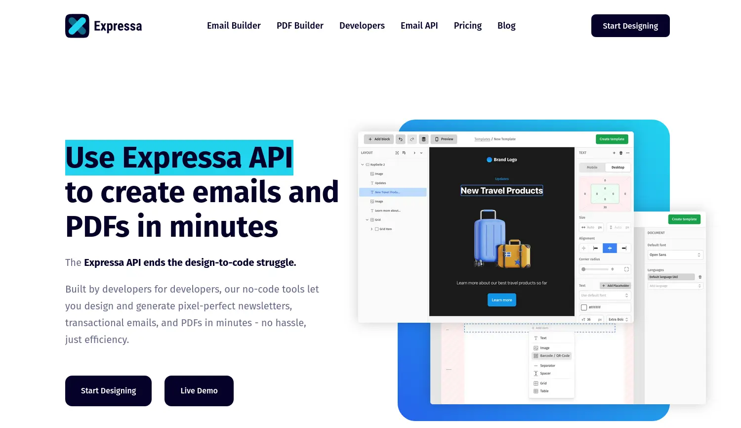 Website der Firma Expressa