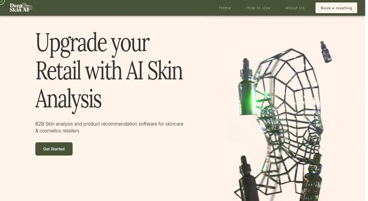 Website der Firma DeepSkin AI