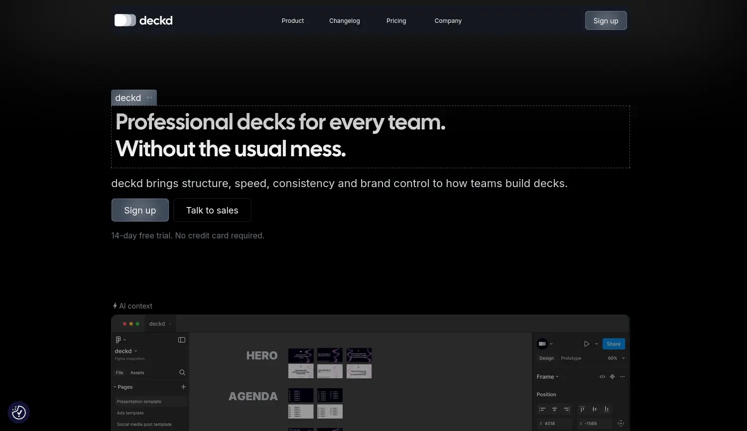 Website der Firma deckd