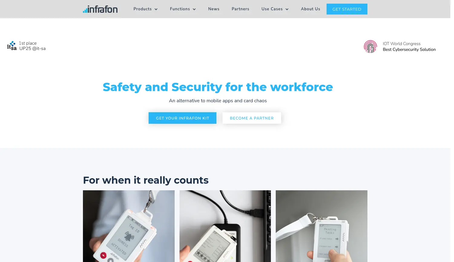 Website der Firma Infrafon GmbH