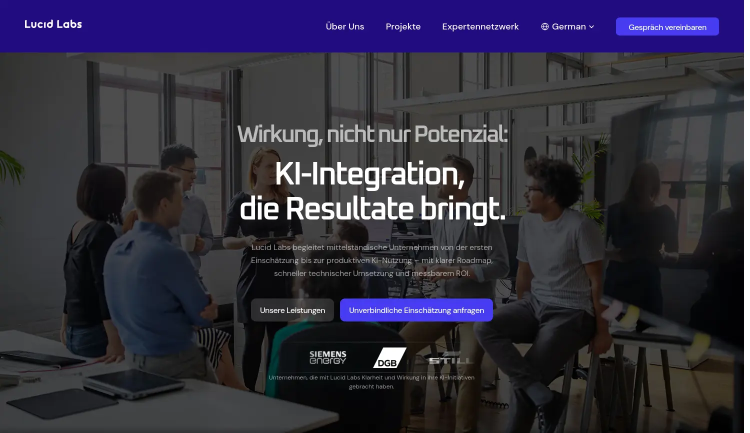 Website der Firma Lucid Labs GmbH