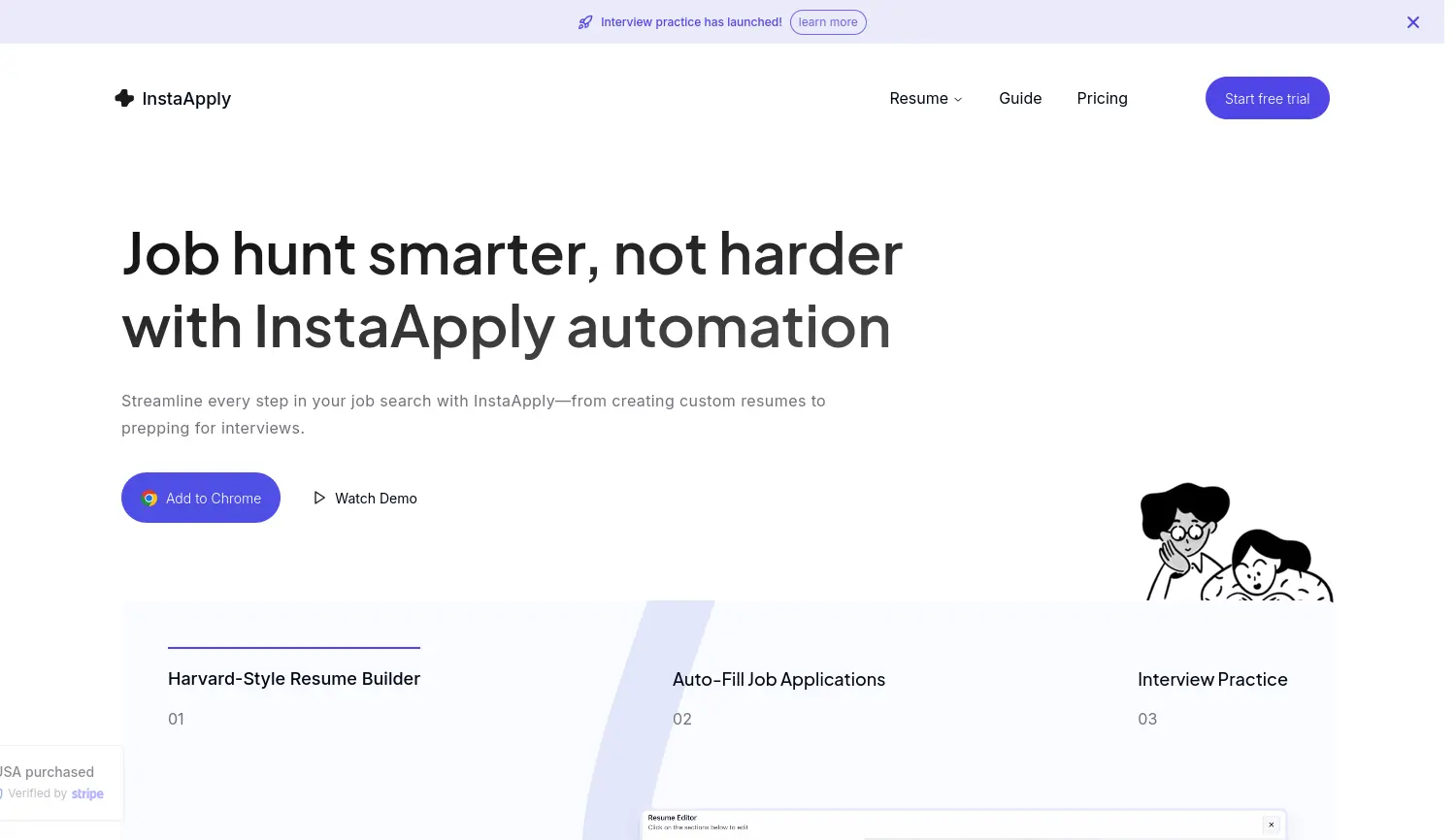Website der Firma InstaApply