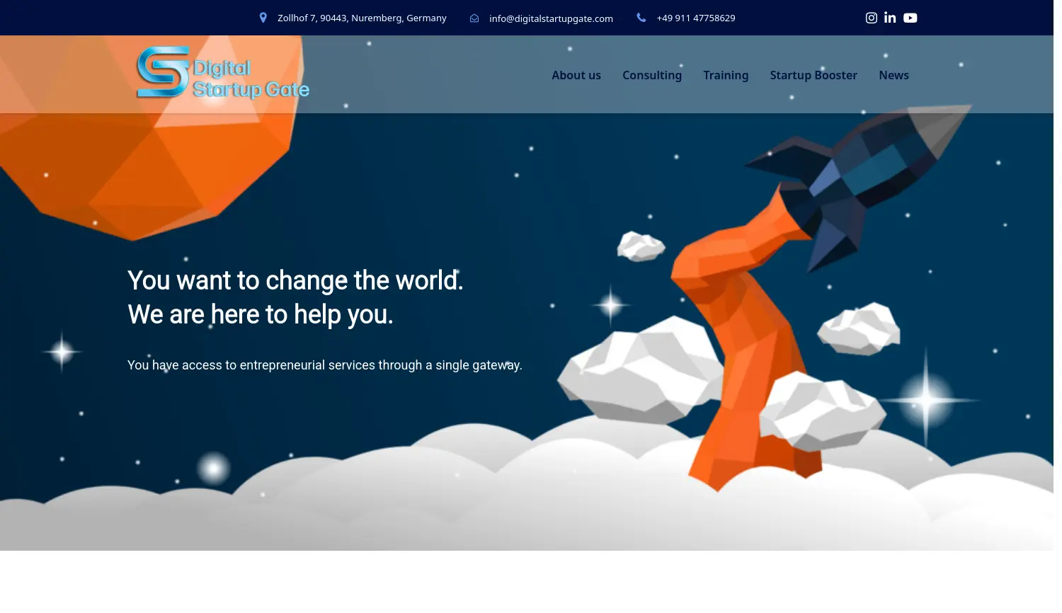 Website der Firma Digital Startup Gate GmbH