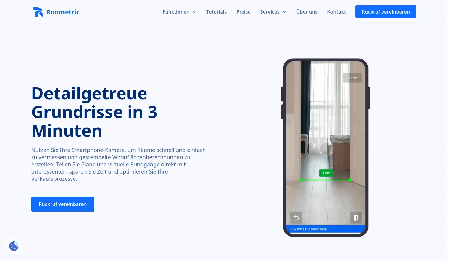 Website der Firma roometric GmbH