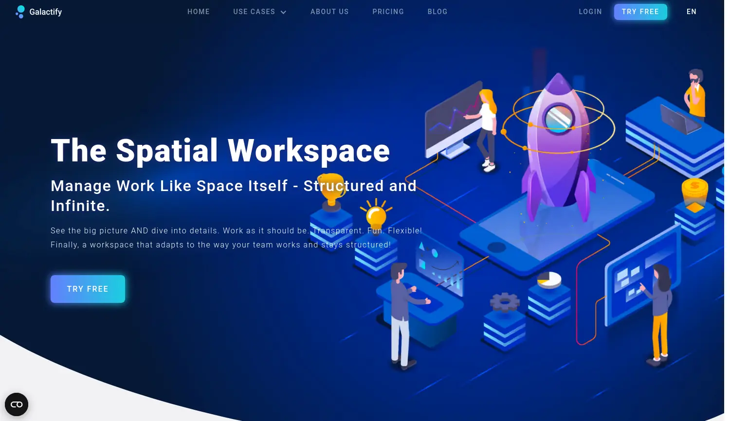 Website der Firma Galactify GmbH