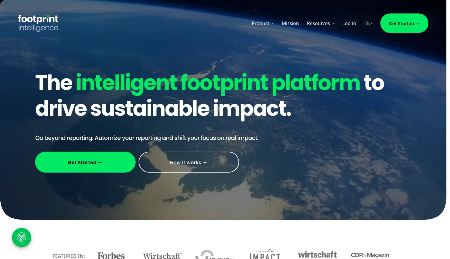 Website der Firma Footprint Intelligence GmbH
