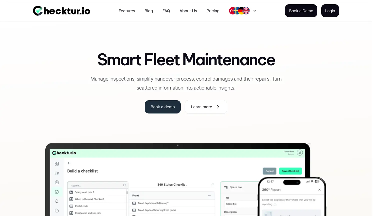 Website der Firma Checktur.io GmbH